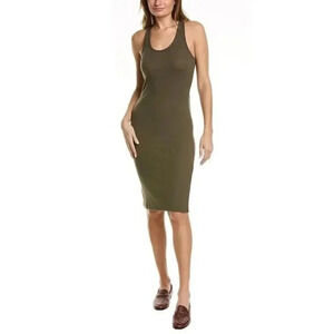 Commando Luxury Rib Tank Racerback Dress Womens Size Medium Taupe Ribbed Bodycon